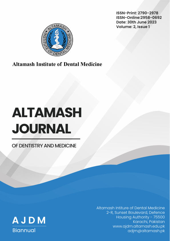 					View Vol. 2 No. 1 (2023): Altamash Journal of Dentistry and Medicine
				