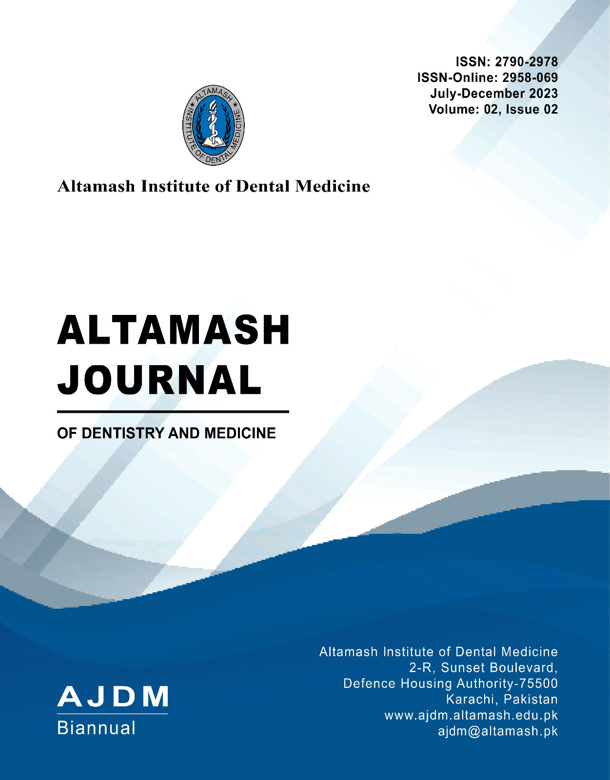 					View Vol. 2 No. 2 (2023): Altamash Journal of Dentistry and Medicine
				